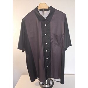 Hardaddy Men's Black & Gray Striped Shirt XL Classic Dad Bowling Lighweight -102